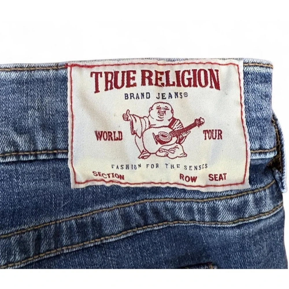 True Religion Jeans Men 40 Ricky Red Super T Straight Leg Distressed